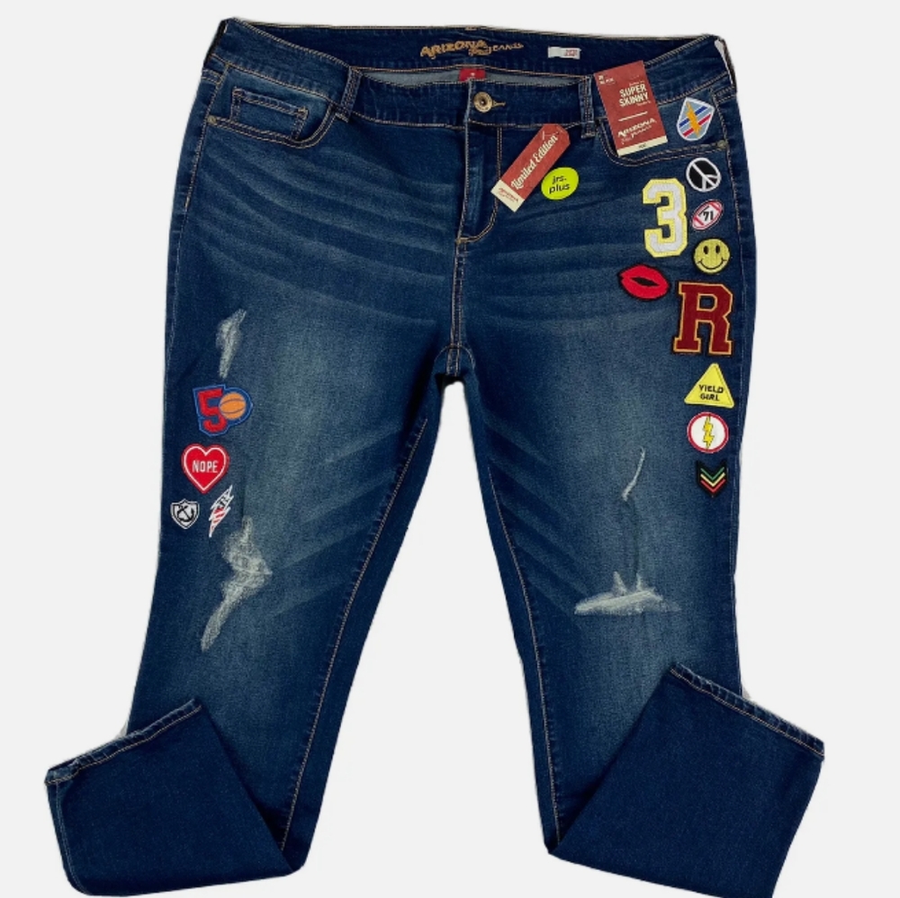 Girl Arizona Jeans Company with patches